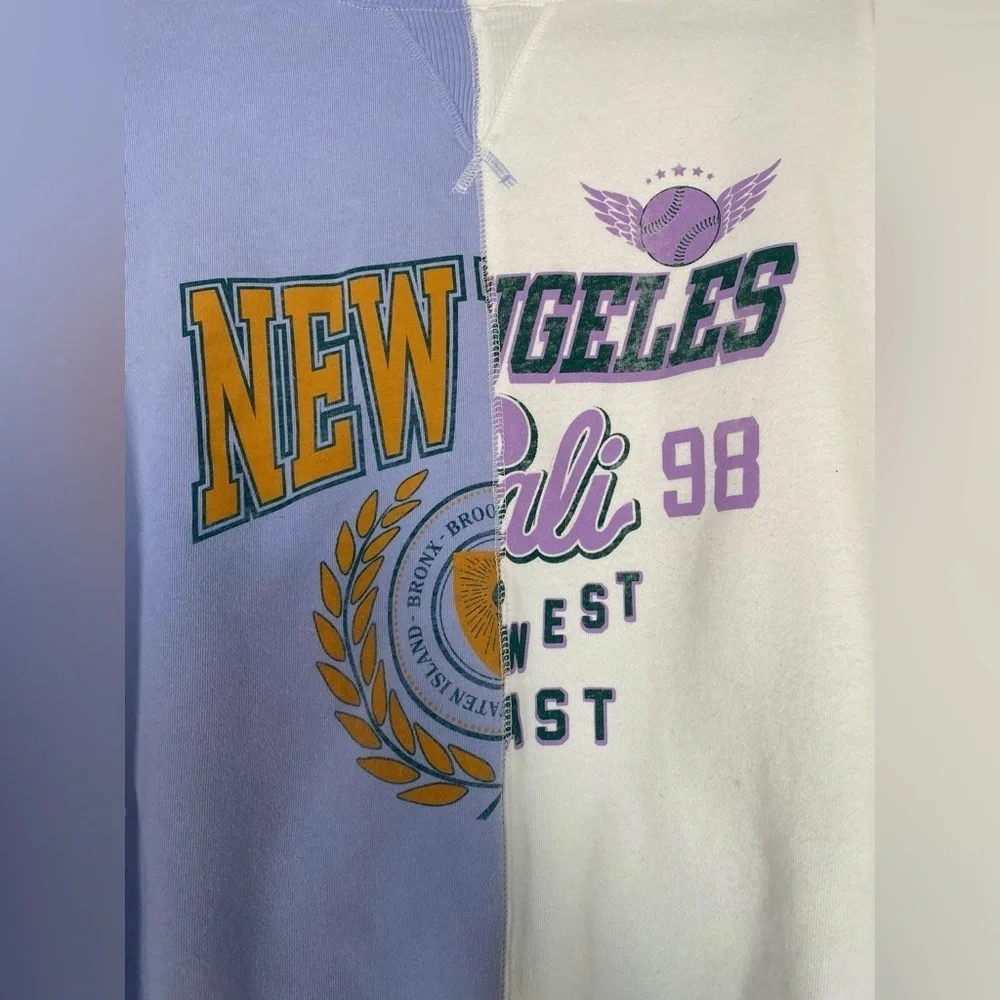 Aeropostale oversized crewnwck sweatshirt. Size xsmall. New York, Cali graphic - Picture 4 of 6